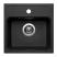 Zlewozmywak granitowy 40x40cm PYRAMIS Camea Mini 1B - 3 kolory 70013501 Wykończenie zlewozmywaka: czarny 