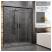 RADAWAY Idea Black DWD drzwi prysznicowe 160 cm 387126-54-05; Kolor szkła: grafitowe 